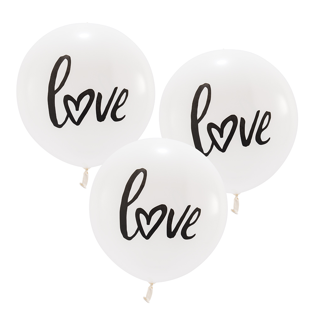 17" White "Love" Wedding Balloons