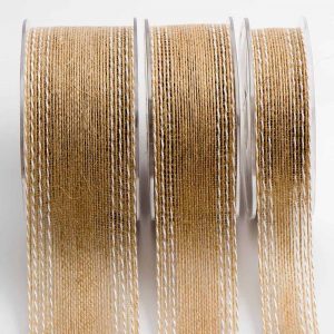 50mm Stitched Hessian Ribbon