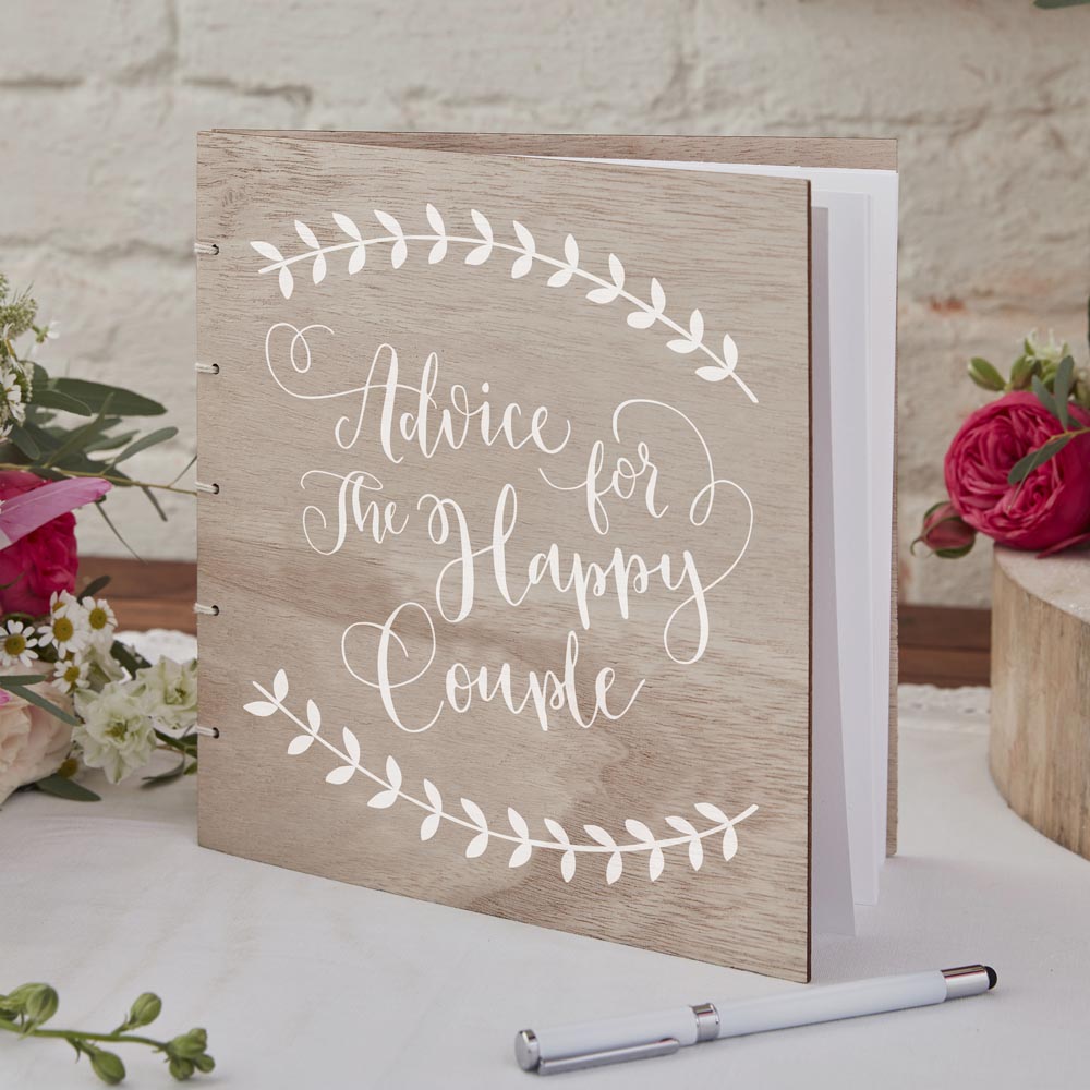 Wooden Advice for the Couple Guest Book