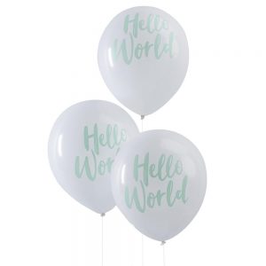 Mint Hello World Balloons