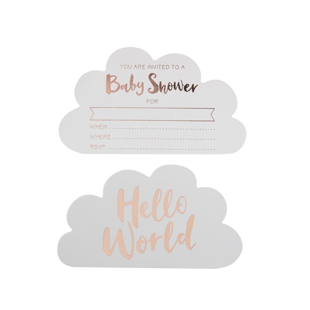 Rose Gold Cloud Baby Shower Invitations