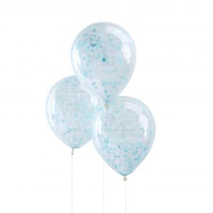 Blue Confetti Filled Balloons