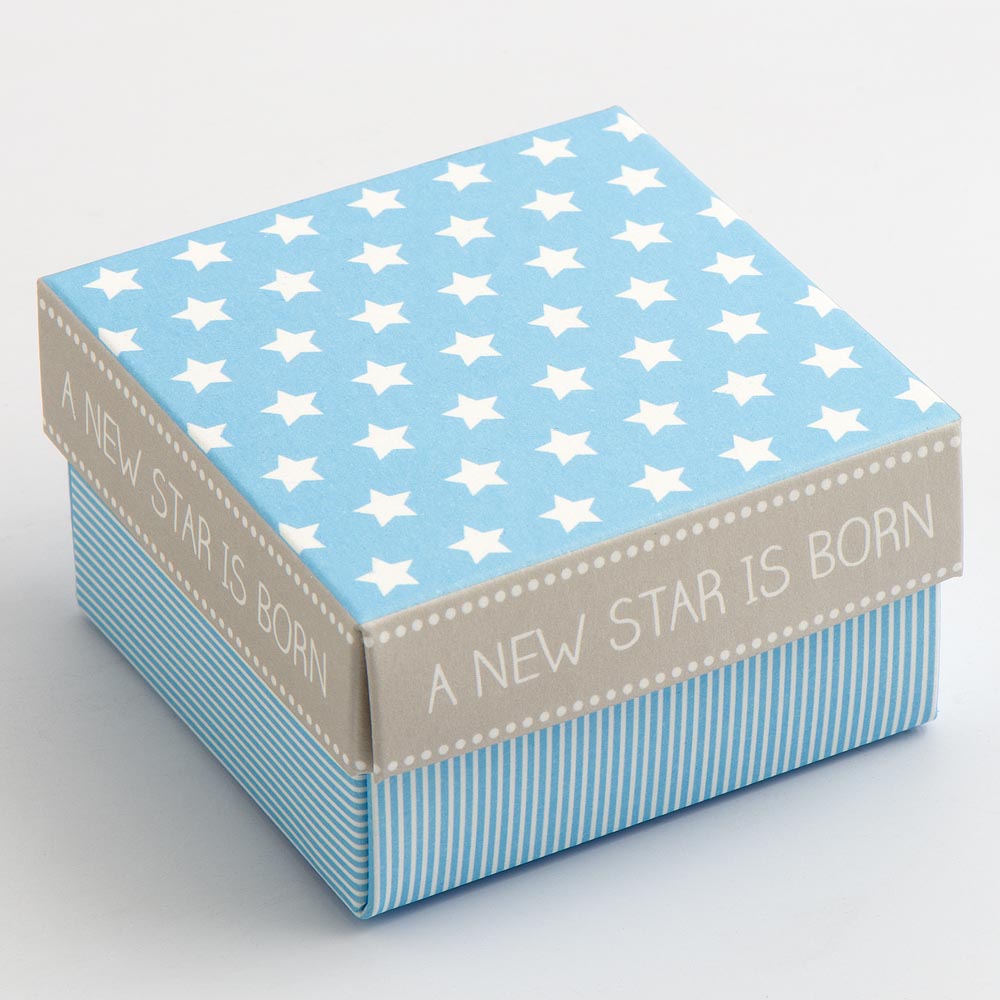 Blue Stars & Stripes Square Favour Box with Lid
