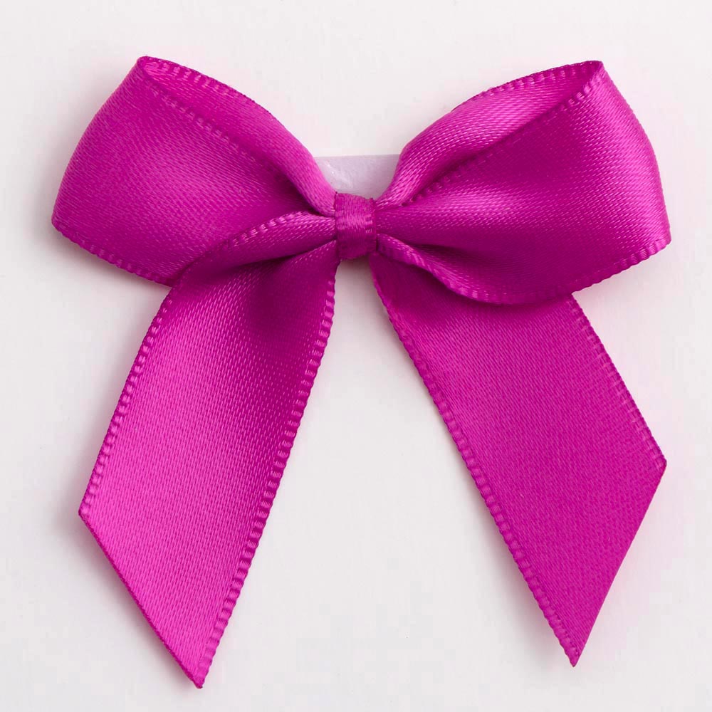 Clover Pink Satin Bows 12 Pack