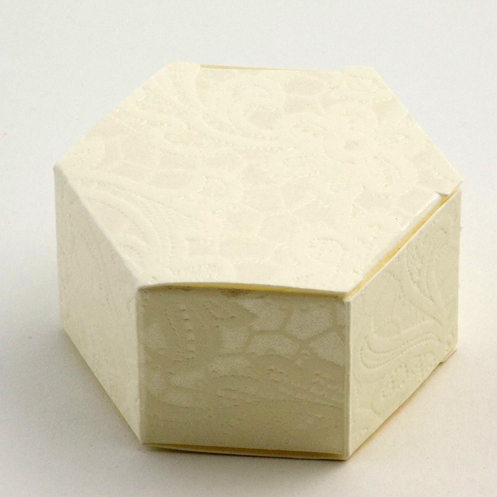 Cream Macrame Hexagonal Favour Box