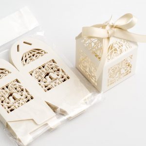 Filigree Bird Cage Favour Box - Pearlised Ivory