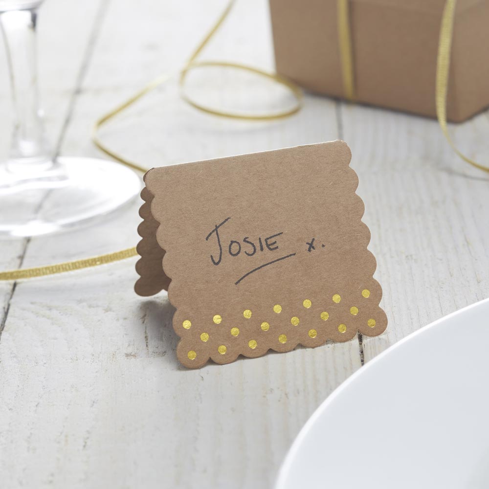 Gold Foiled Kraft Place Cards