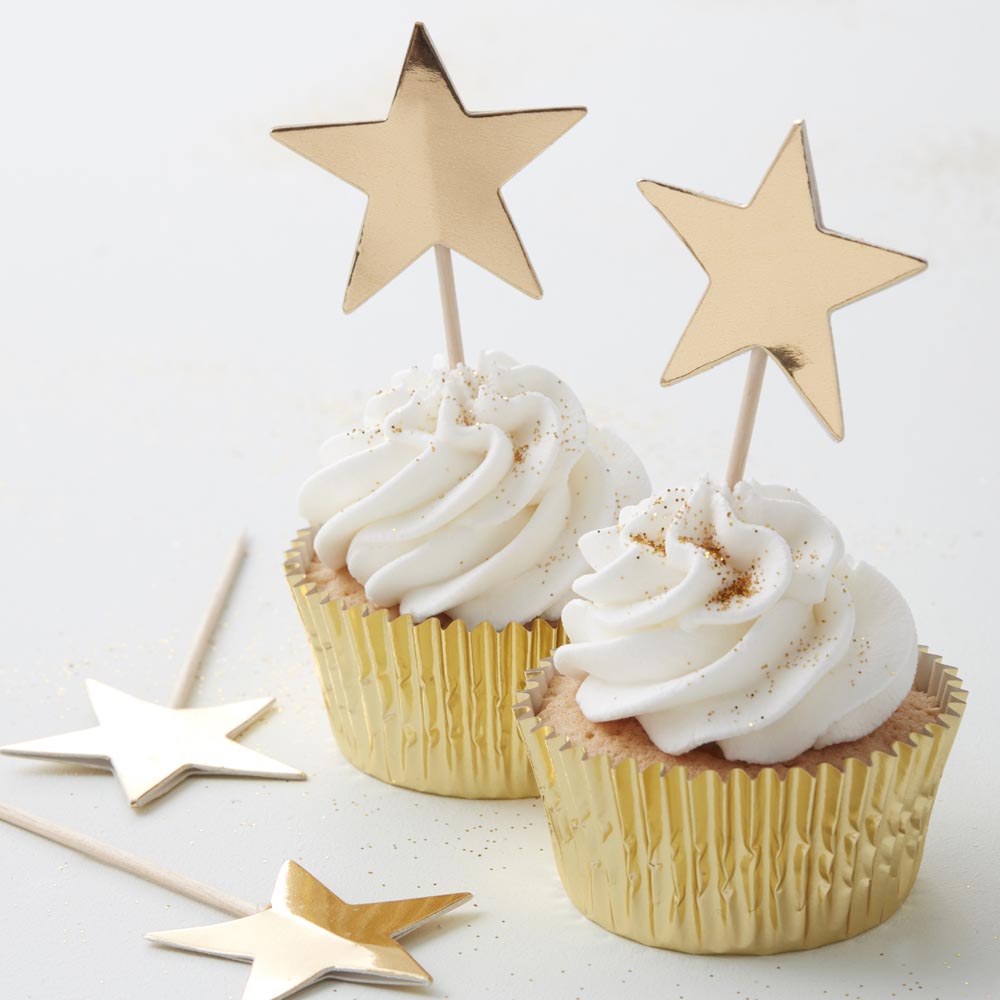 Gold Foiled Star Cupcake Topper