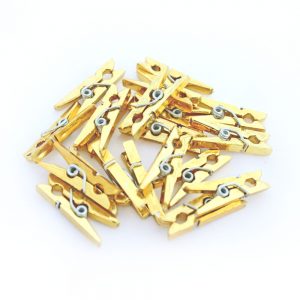 Gold Mini Wooden Pegs