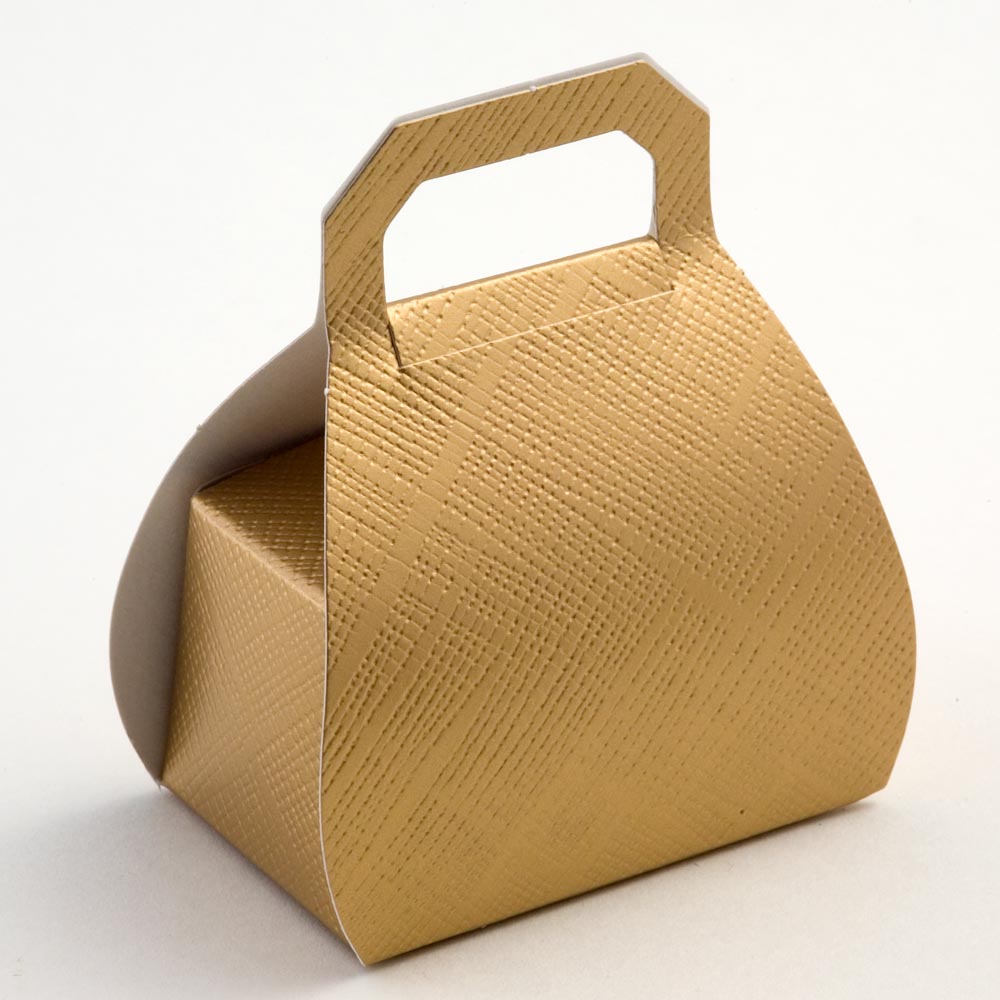 Gold Silk Handbag Favour Box