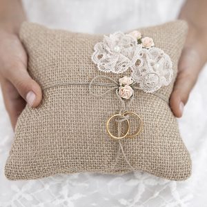 Hessian Ring Bearer Pillow