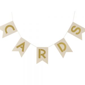 Ivory & Gold Cards Wedding Bunting