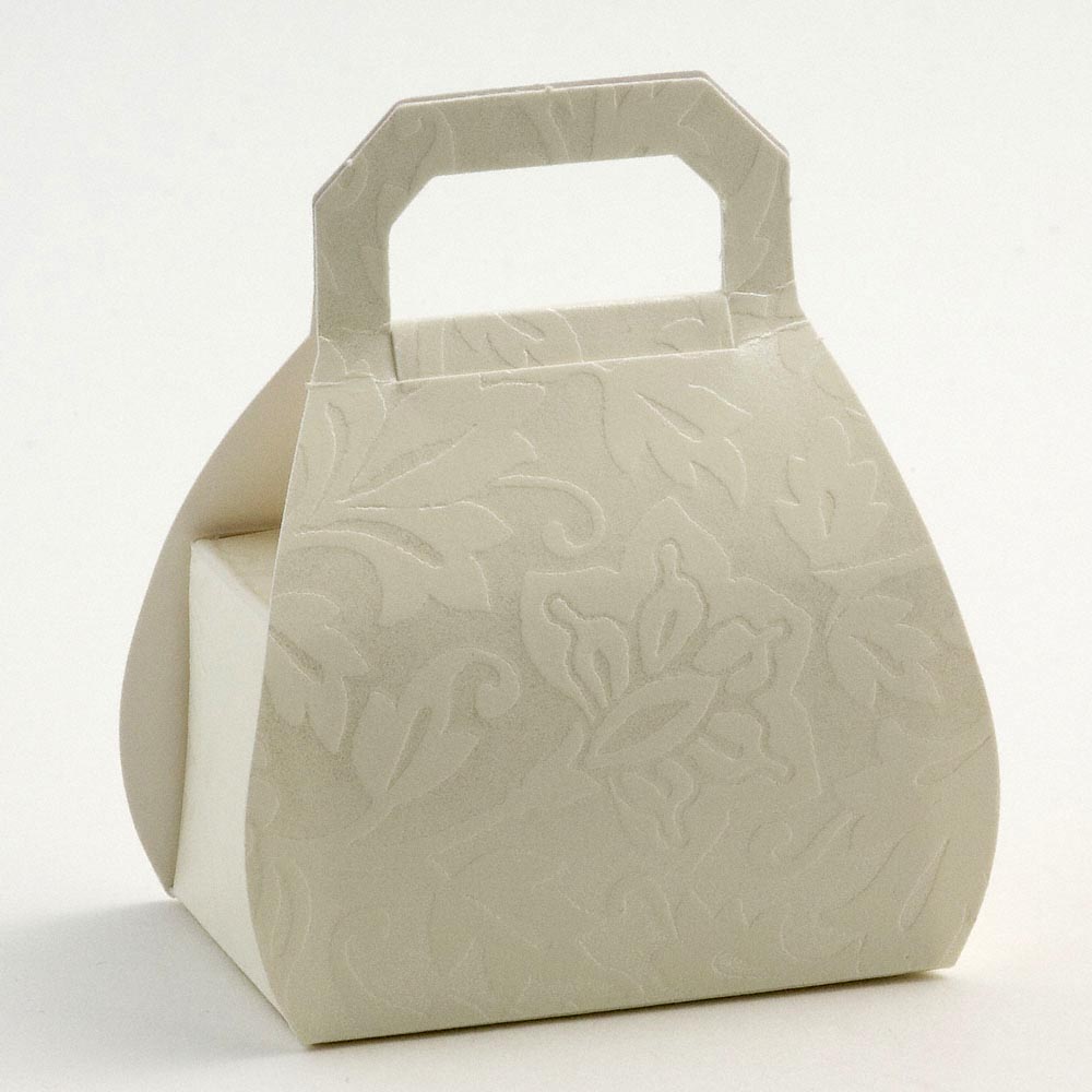 Ivory Diamante Handbag Favour Box