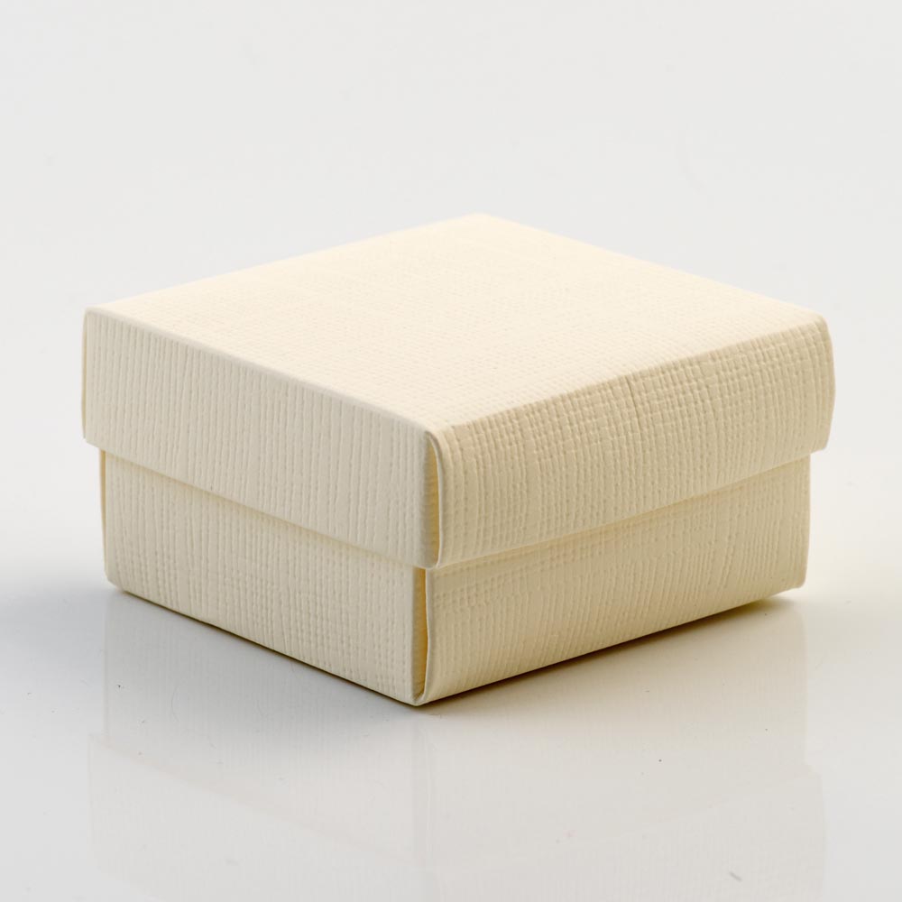 Ivory Silk Square Favour Box with Lid 60MM