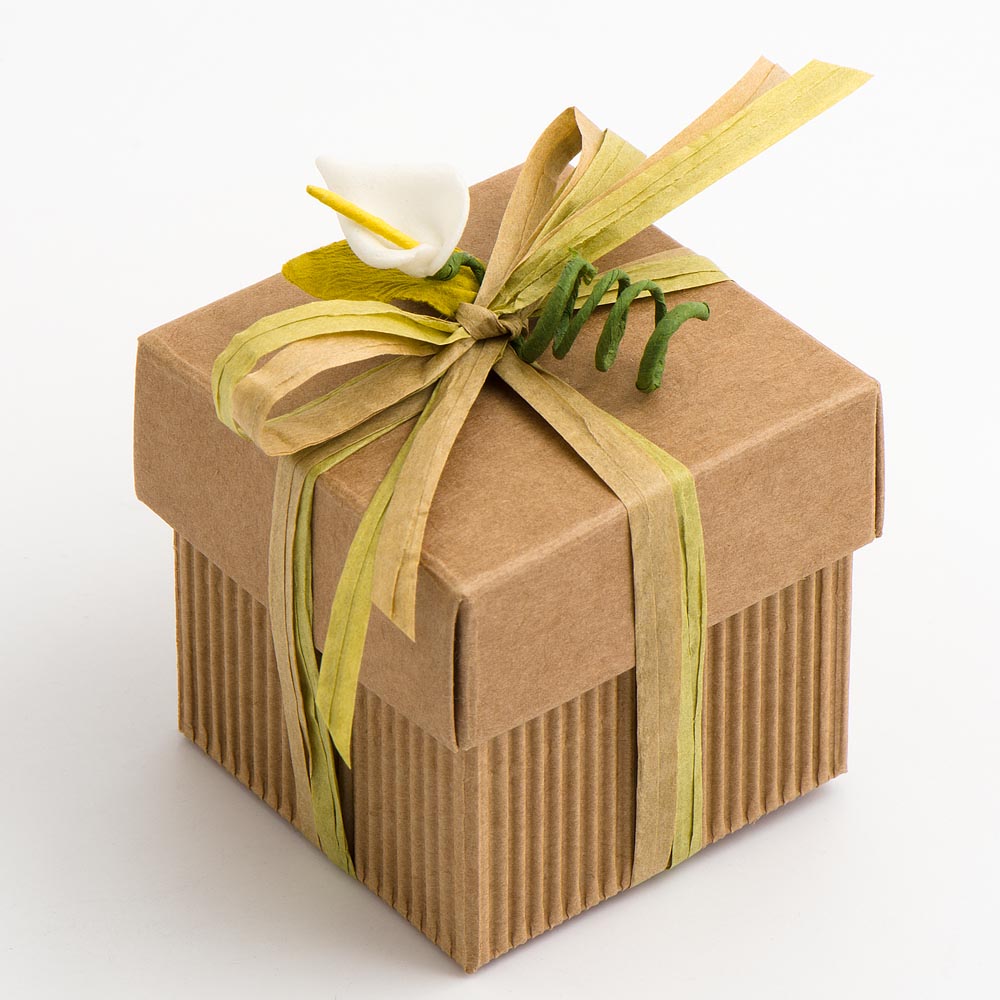 Kraft Corrugated & Rustic Square Favour Box and Lid