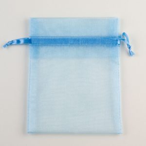 Medium Pale Blue Organza Favour Bag