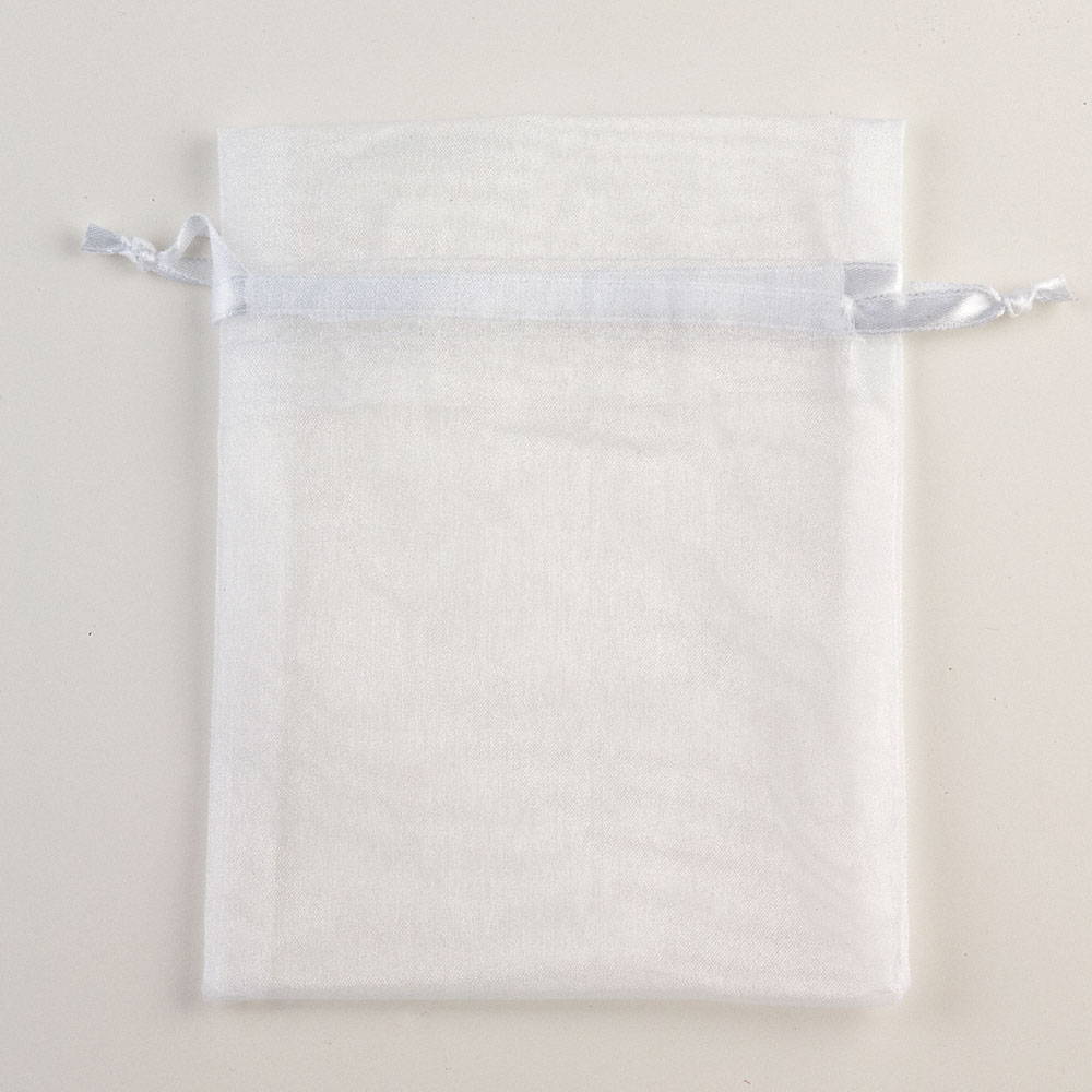 Medium White Organza Favour Bag by Favour Lane