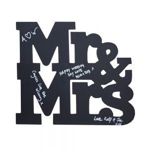 Mr And Mrs Chalkboard Wooden Guest Book Alternative
