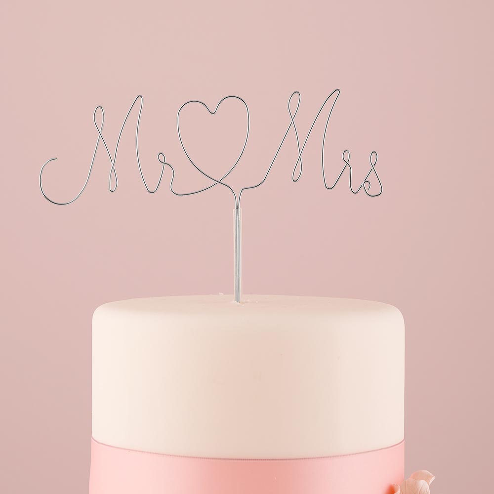 Mr And Mrs Wire Cake Topper