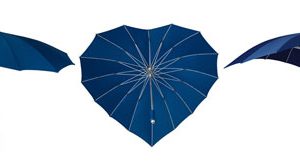 Heart Umbrellas - Navy Blue