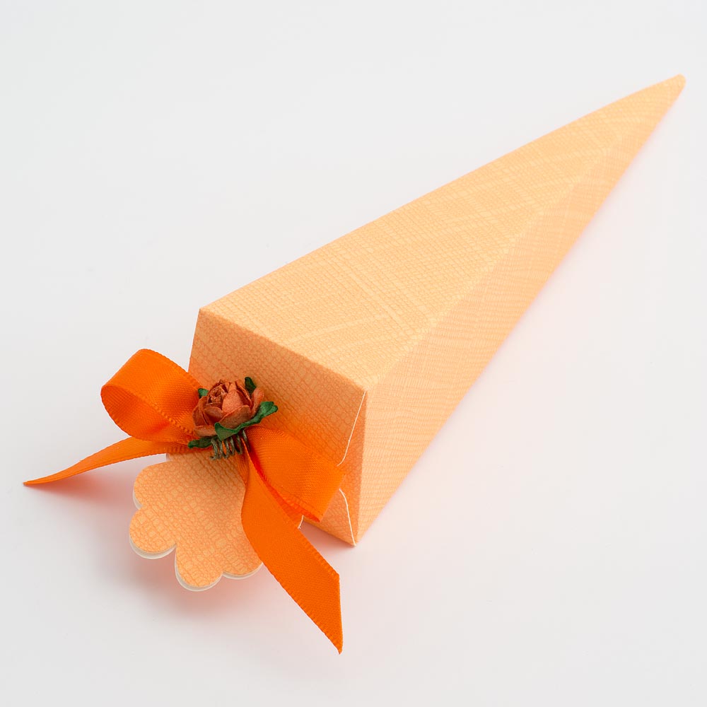 Orange Silk Cone Favour Box