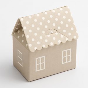 Pearl Grey Polka Dot House Favour Box