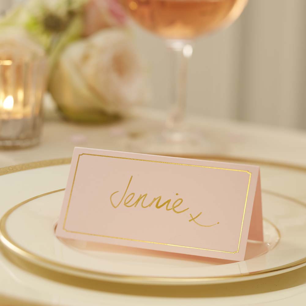 Pink & Gold Place Cards