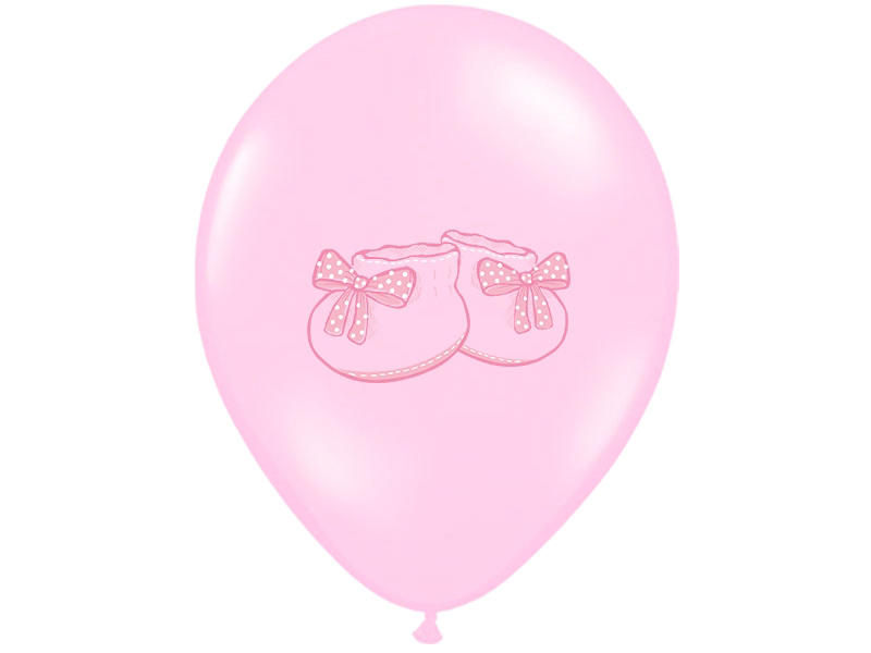 Pink Bootee Baby Shower Balloons