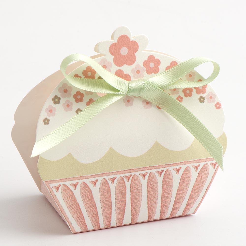 Pink 'With Love' Cupcake Favour Box