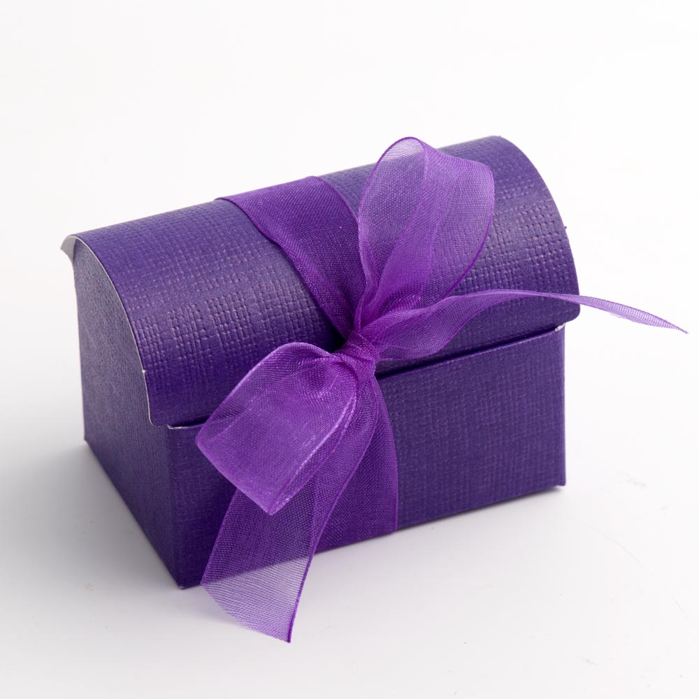 Purple Silk Cofanetto Favour Box