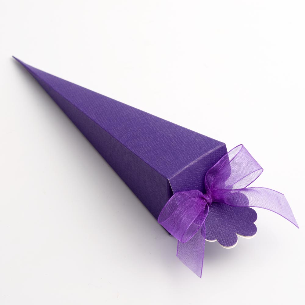 Purple Silk Cone Favour Box
