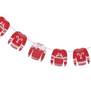 Red And White Christmas Jumper Wooden Bunting