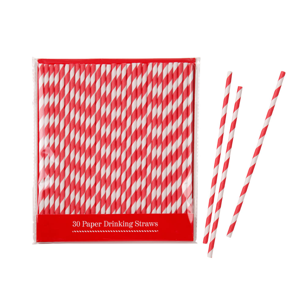 Red & White Striped Straws