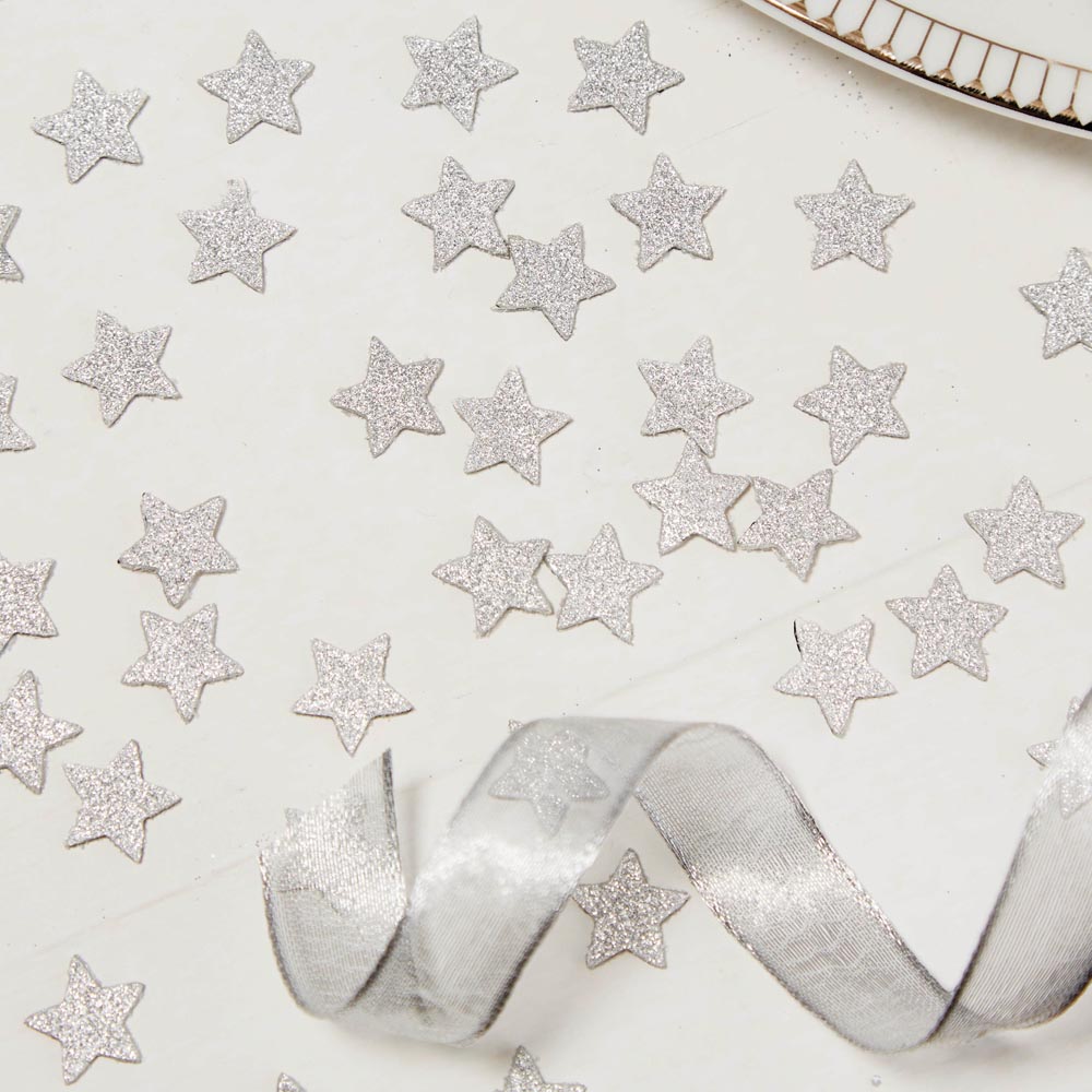 Silver Glitter Star Table Confetti