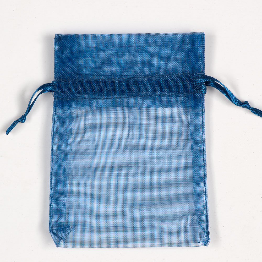 Small Dark Blue Organza Favour Bag by Favour Lane