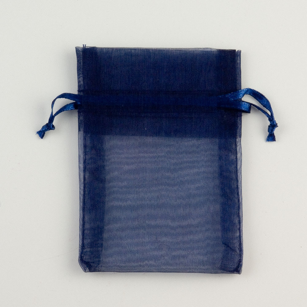 Small Navy Organza Favour Bag by Favour Lane