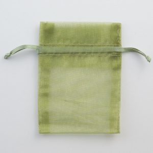 Small Olive Organza Favour Bag