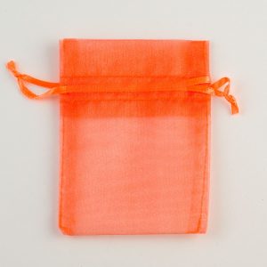 Small Orange Organza Favour Bag
