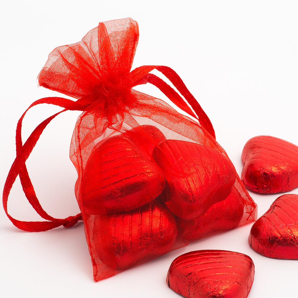 Small Red Organza Favour Bag