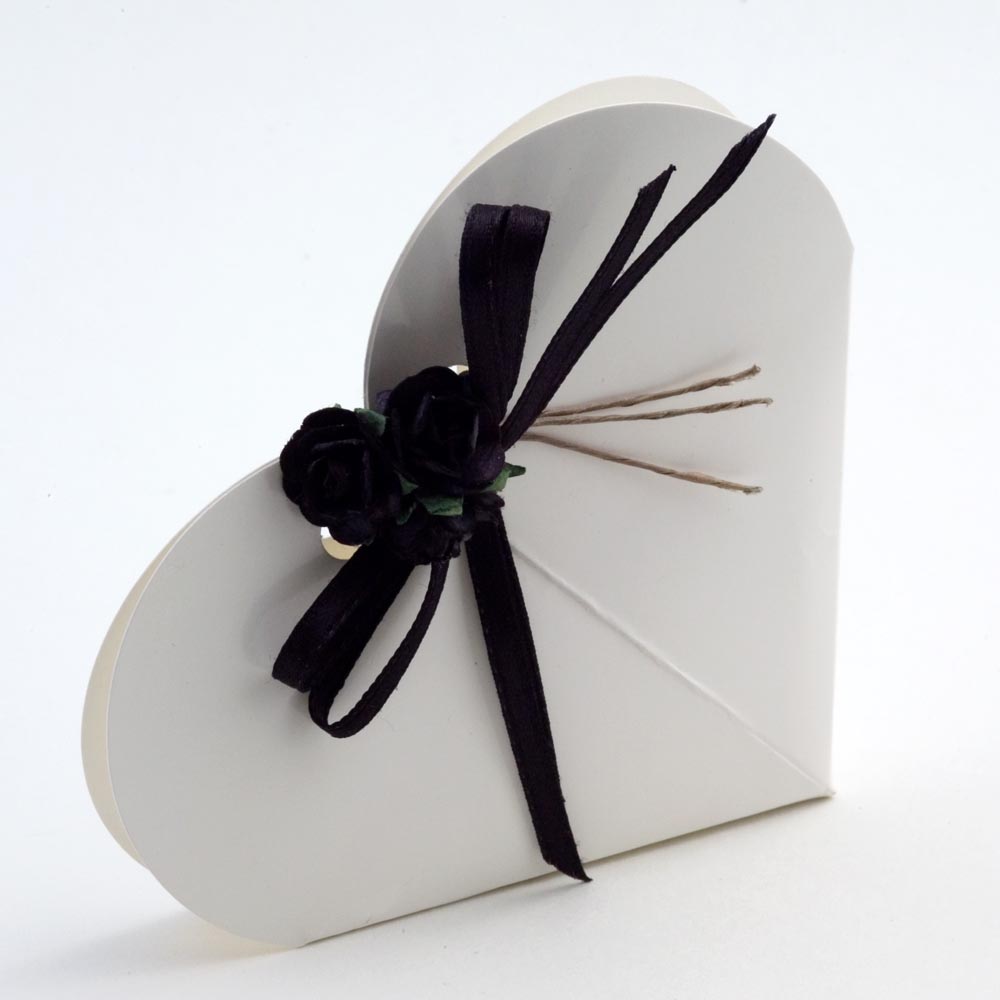 White Glossy Heart Favour Box