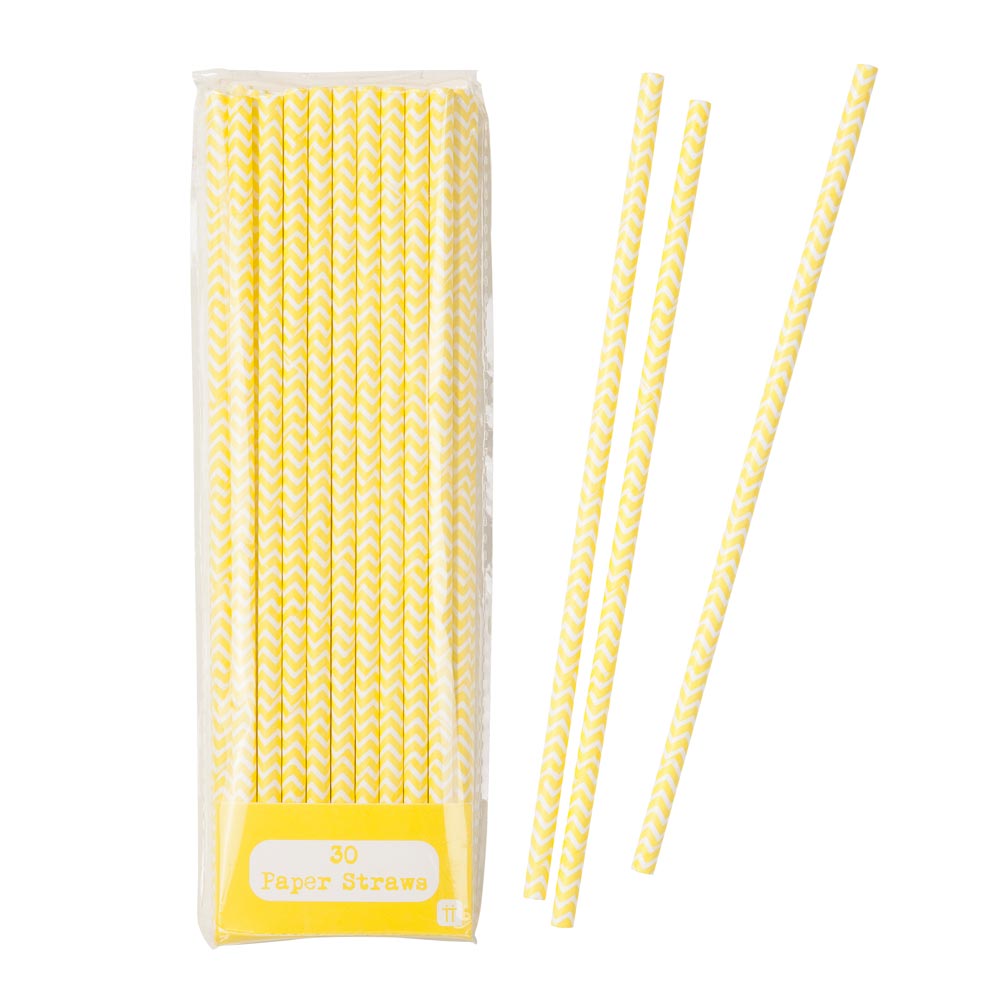 Yellow Chevron Paper Straws