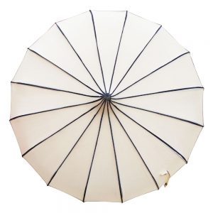 Ribbed Ivory Pagoda Umbrella
