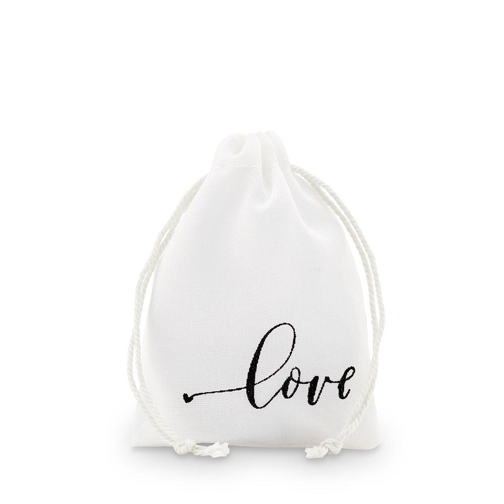"love" Print Muslin Favour Bags - Small