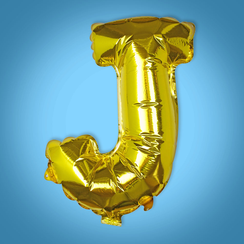 Gold Foil Letter 'J' Balloon