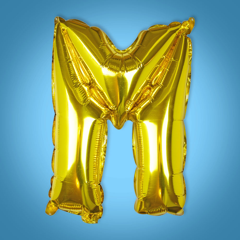 Gold Foil Letter 'M' Balloon
