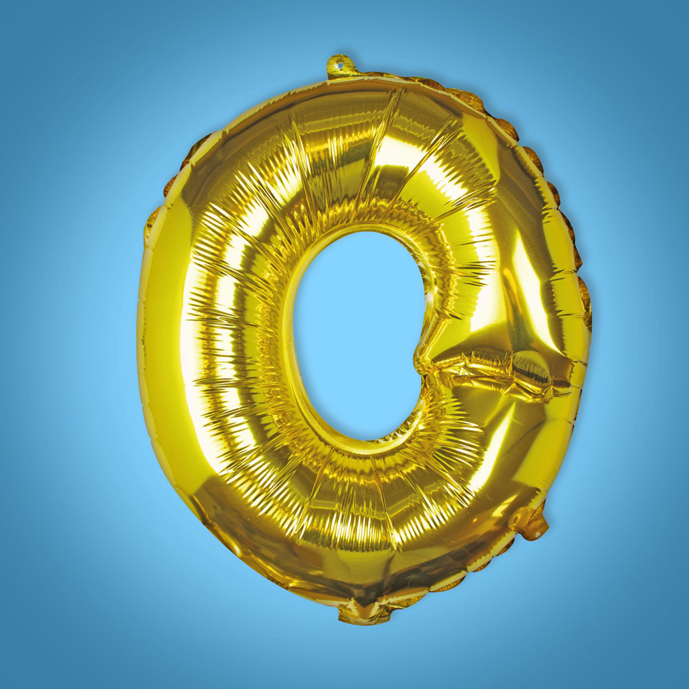 Gold Foil Letter 'O' Balloon
