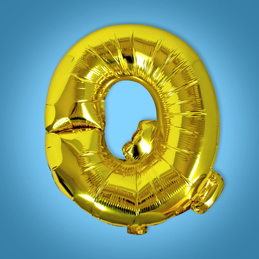 Gold Foil Letter Q Balloon