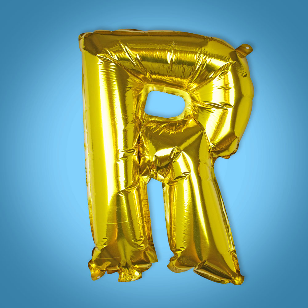 Gold Foil Letter 'R' Balloon