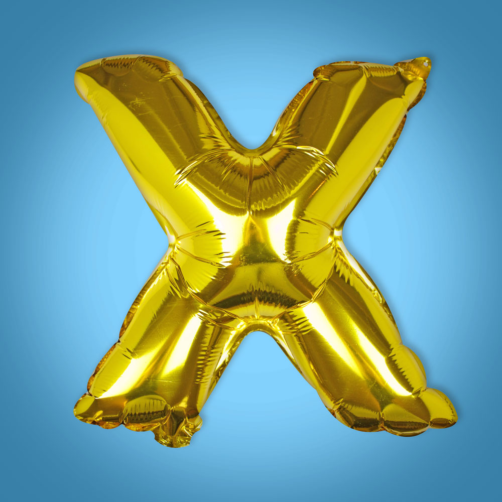 Gold Foil Letter 'X' Balloon