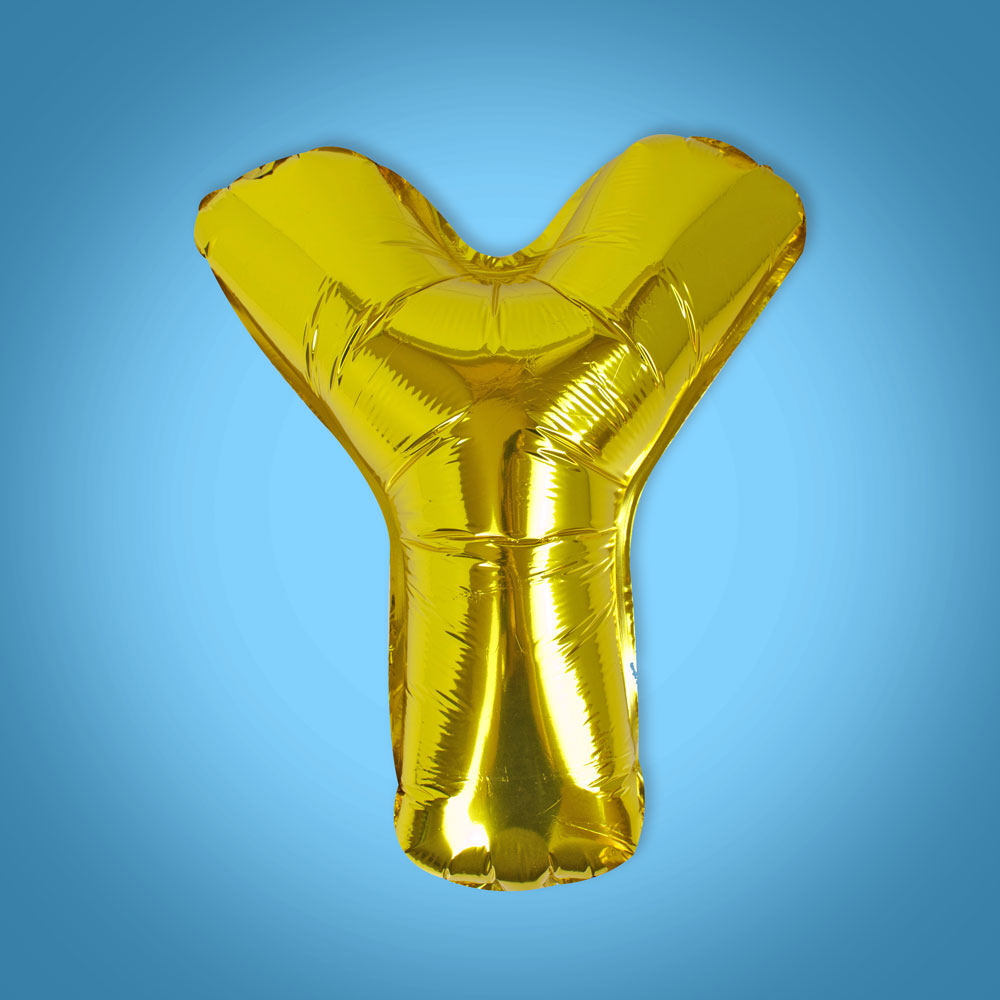 Gold Foil Letter 'Y' Balloon